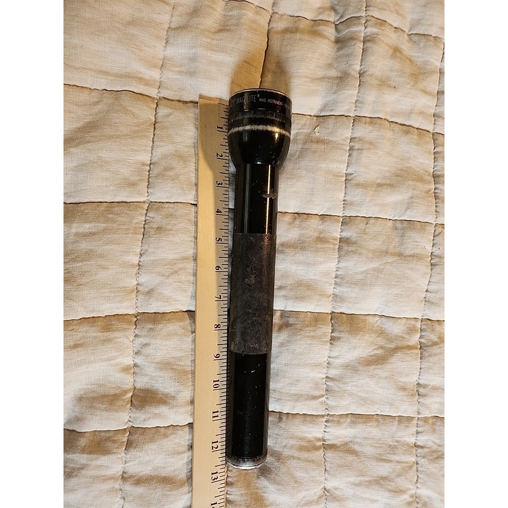 Working Maglite 12 Inch 3 D Cell Metal Black Flashlight Heavy Duty‎